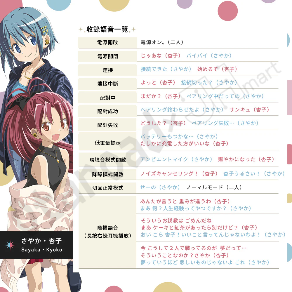 預訂：[日版周邊]「AVIOT×劇場版 魔法少女小圓［新篇］叛逆的物語」TE-V1R-MMM 聯名藍牙耳機