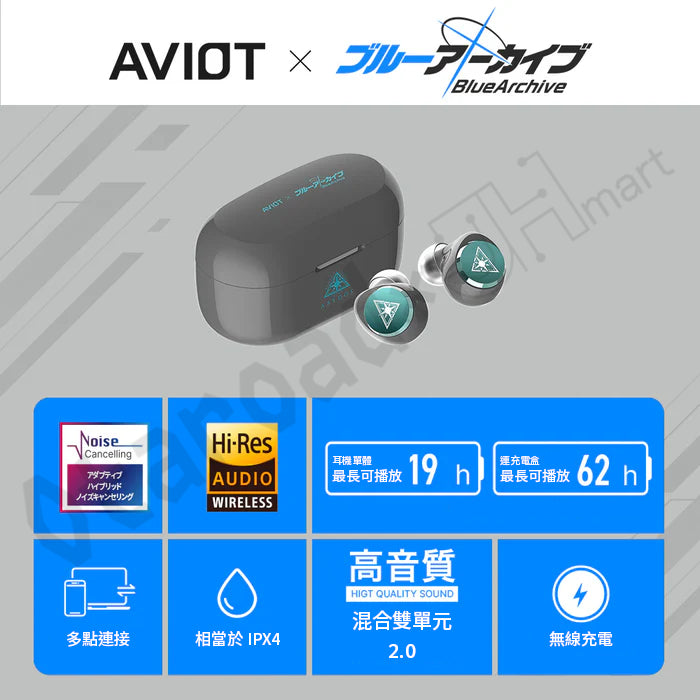 預訂：[日版周邊]「AVIOT × 蔚藍檔案」聯名藍牙耳機 TE-V1R-BLA（3月再販）