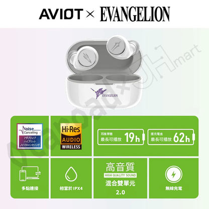 預訂：[日版周邊]「AVIOT × EVANGELION」TE-V1R-EVA 聯名藍牙耳機