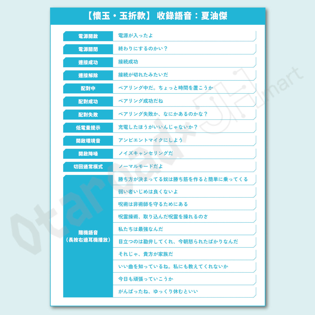 預訂：[日版周邊]「AVIOT × 咒術迴戰」聯名藍牙耳機 TE-V1R-JK