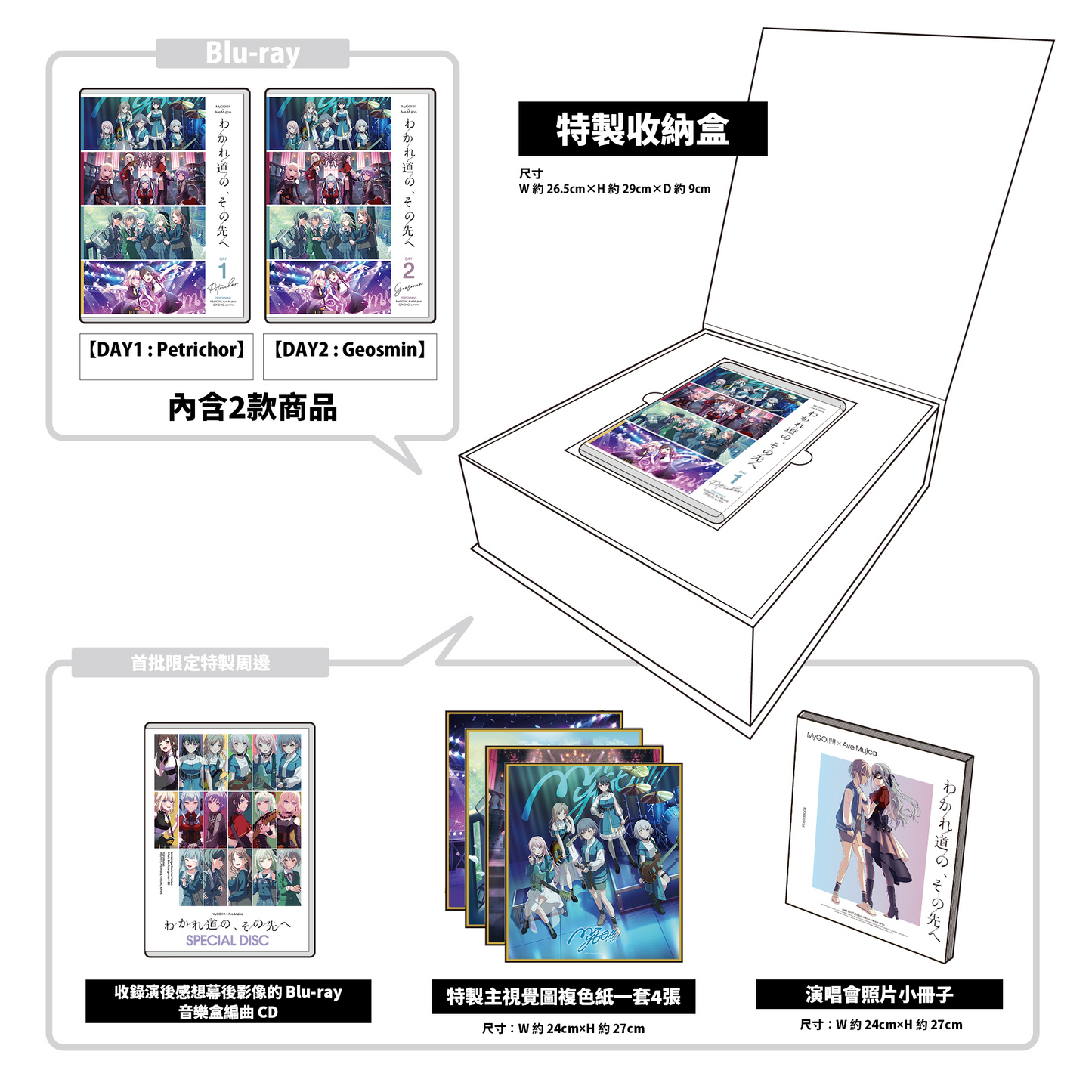 預訂：[日版影碟] MyGO!!!!!×Ave Mujica 合同LIVE「わかれ道の、その先へ」Blu-ray 連特典