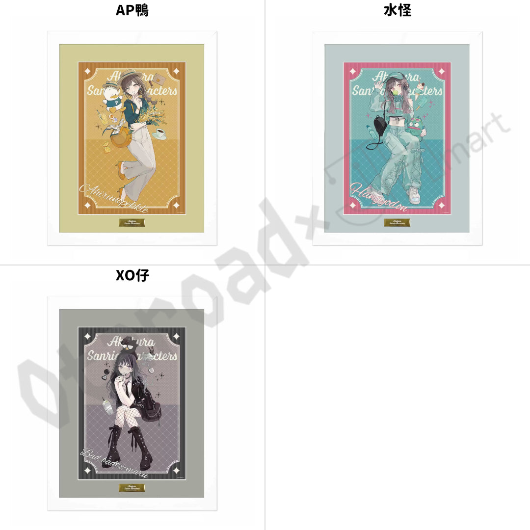 預訂：[日版周邊]【再販】「赤倉×Sanrio Characters」高精細複製原畫連框（全17款）連特典明信片