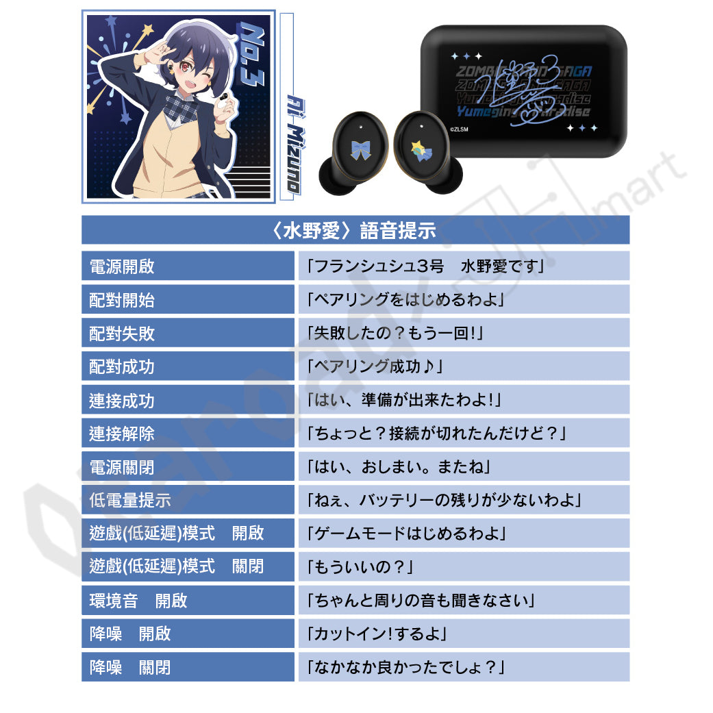 預訂：[日版周邊]「ONKYO DIRECT×劇場版 佐賀偶像是傳奇 夢幻銀河樂園」聯名周邊〈藍牙耳機 / 亞加力大立牌〉