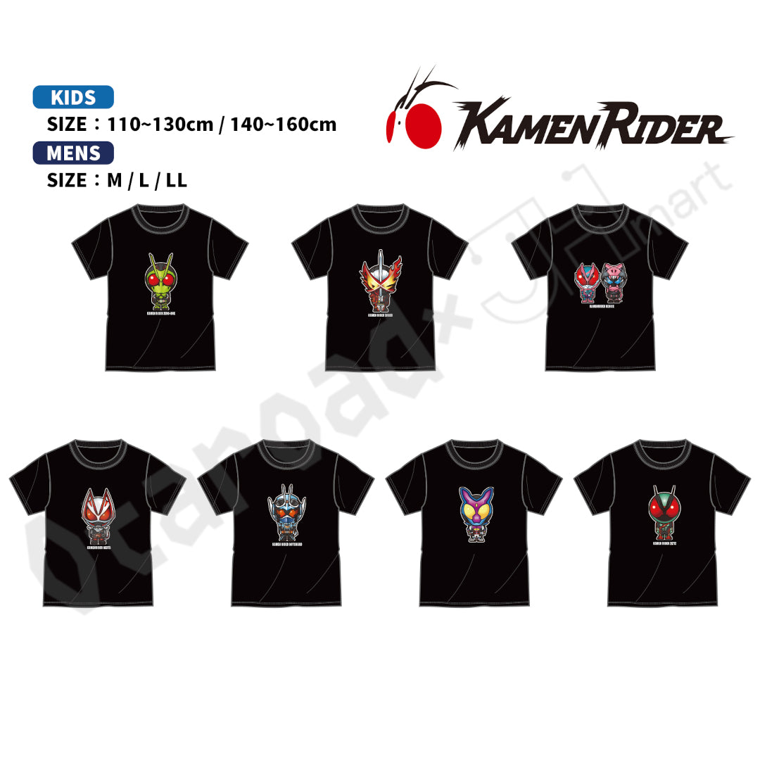 預訂：[日版周邊]〈日本SHIMAMURA限定〉Q版幪面超人T-SHIRT(平成一期＆平成二期＆令和)