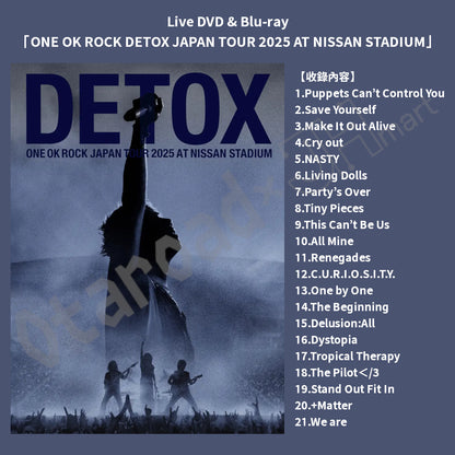 預訂：[日版影碟] Live DVD & Blu-ray「ONE OK ROCK DETOX JAPAN TOUR 2025 AT NISSAN STADIUM」連特典