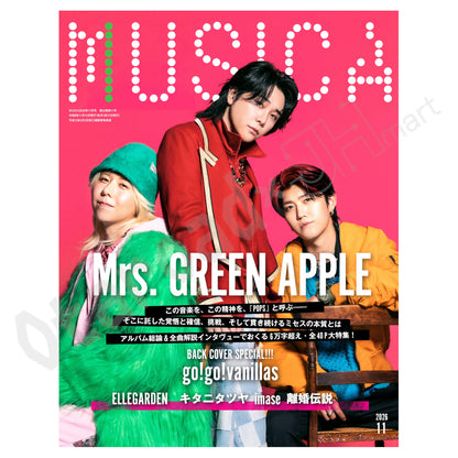 預訂：[日本雜誌] MUSICA 2026年11月號〈封面：Mrs. GREEN APPLE〉