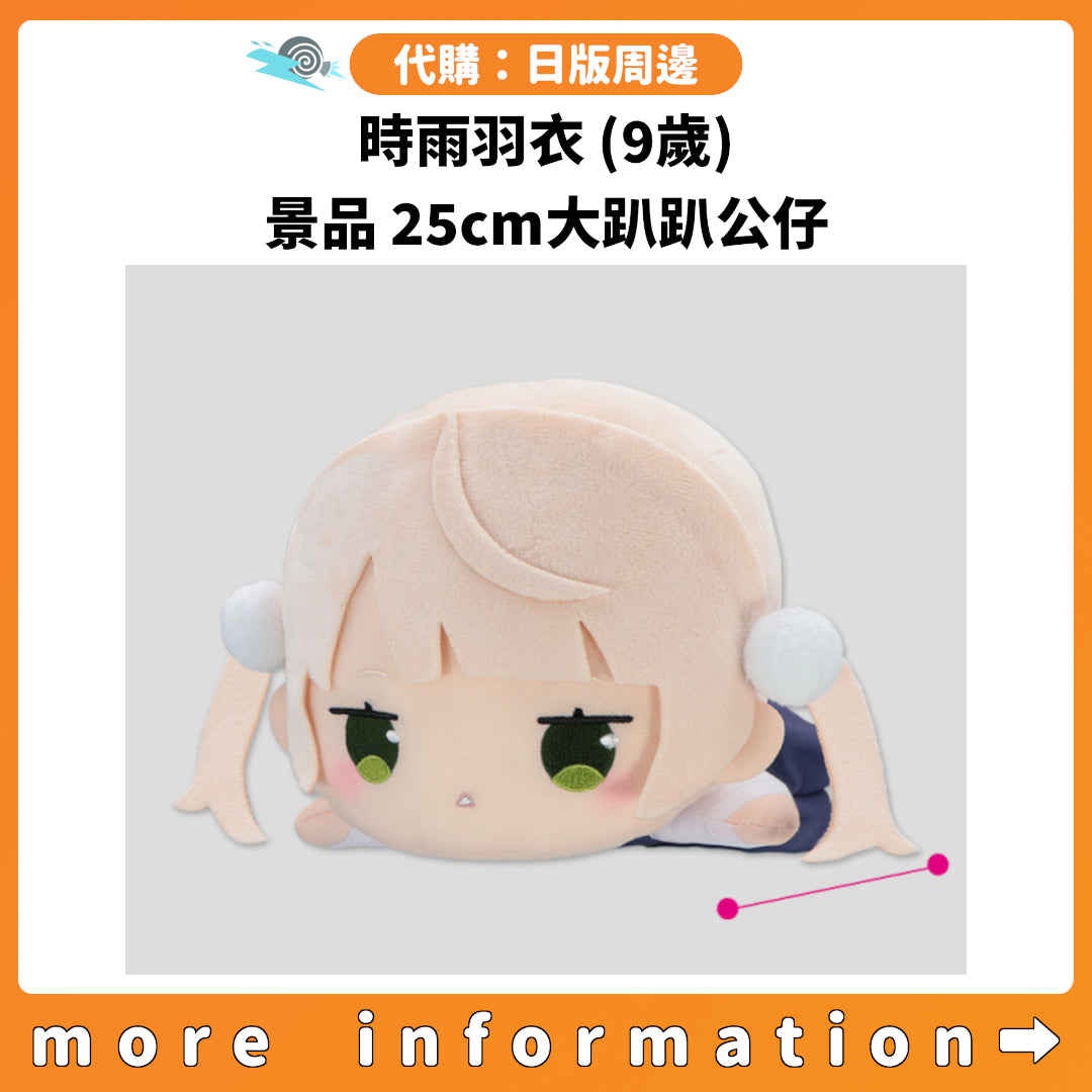 代購：[日版周邊] 時雨羽衣(9歲) 景品 25cm大趴趴公仔